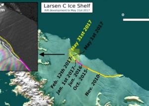 남극의 균열을 보여주는 새로운 위성 사진이 공개되다.