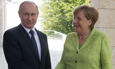 러시아를 방문한 독일의 메르켈 총리