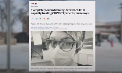 코로나 병원 이용 상황을 과장하는 캐나다 언론