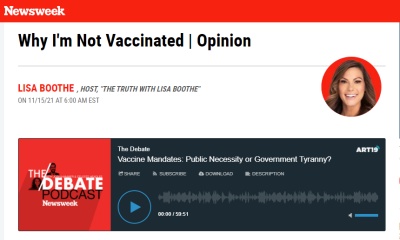 뉴스위크, ‘내가 백신을 맞지 않는 이유’
