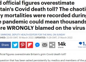 데일리메일, ‘영국 정부가 코로나 사망자 수를 과장했는가?’
