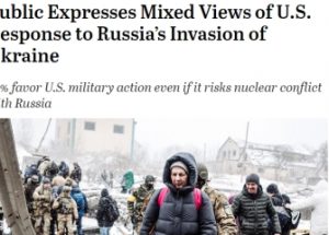 미 여론조사, ‘응답자의 35%는 핵 전쟁의 위험이 있더라도 우크라이나 전쟁 개입 지지’