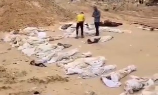 가자지구 집단 매장지에서 발견된 310구의 시신